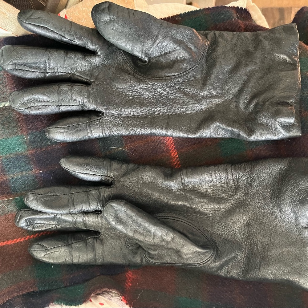Women Black Leather Gloves